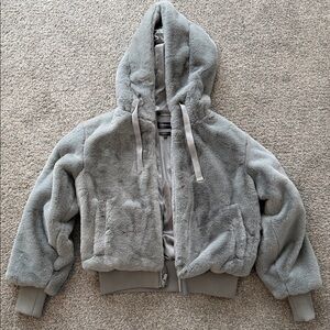 Carbon38 Light Gray Faux Fur Jacket
